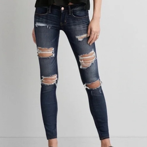 American Eagle Outfitters Super Stretch Super Low Jegging Jeans Women’s 10 Short - Picture 1 of 11